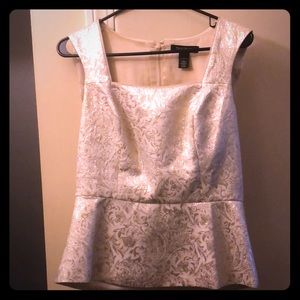 White House Black Market tan and gold top